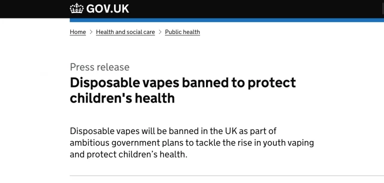 UK Plan to ban disposable vapes in 2024