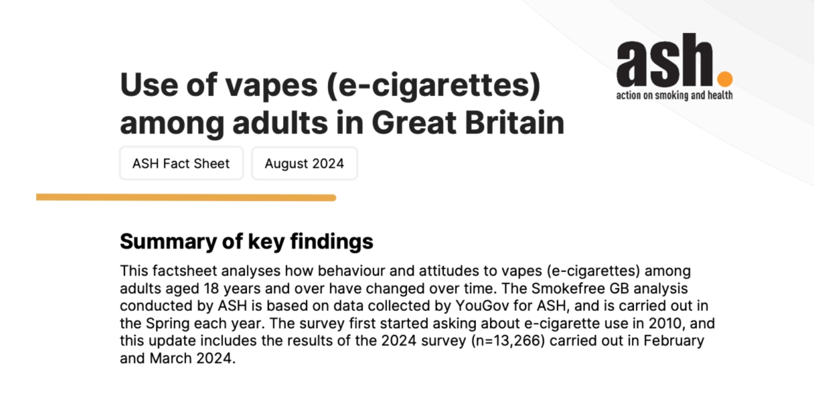 UK E-Cigarette Usage Survey by ASH 2024